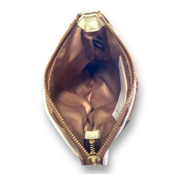 COACH Signature 40758 Crossbody Bag Canvas Leather Brown White Swingpack - Picture 10 of 14